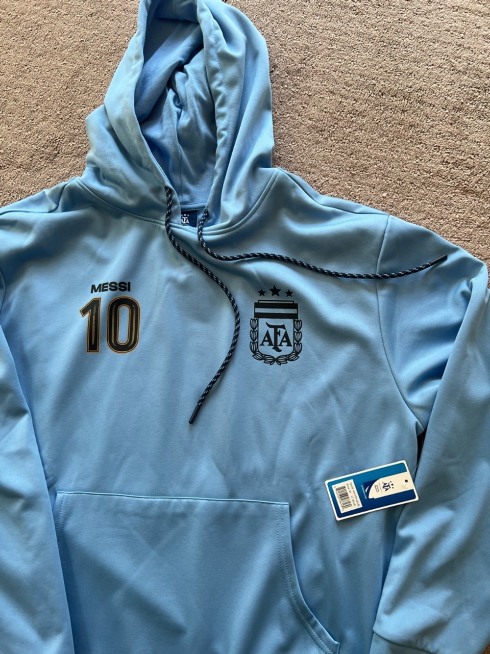 Argentina M AFA Light Blue Hoodie - Messi 10 - Picture 7 of 7